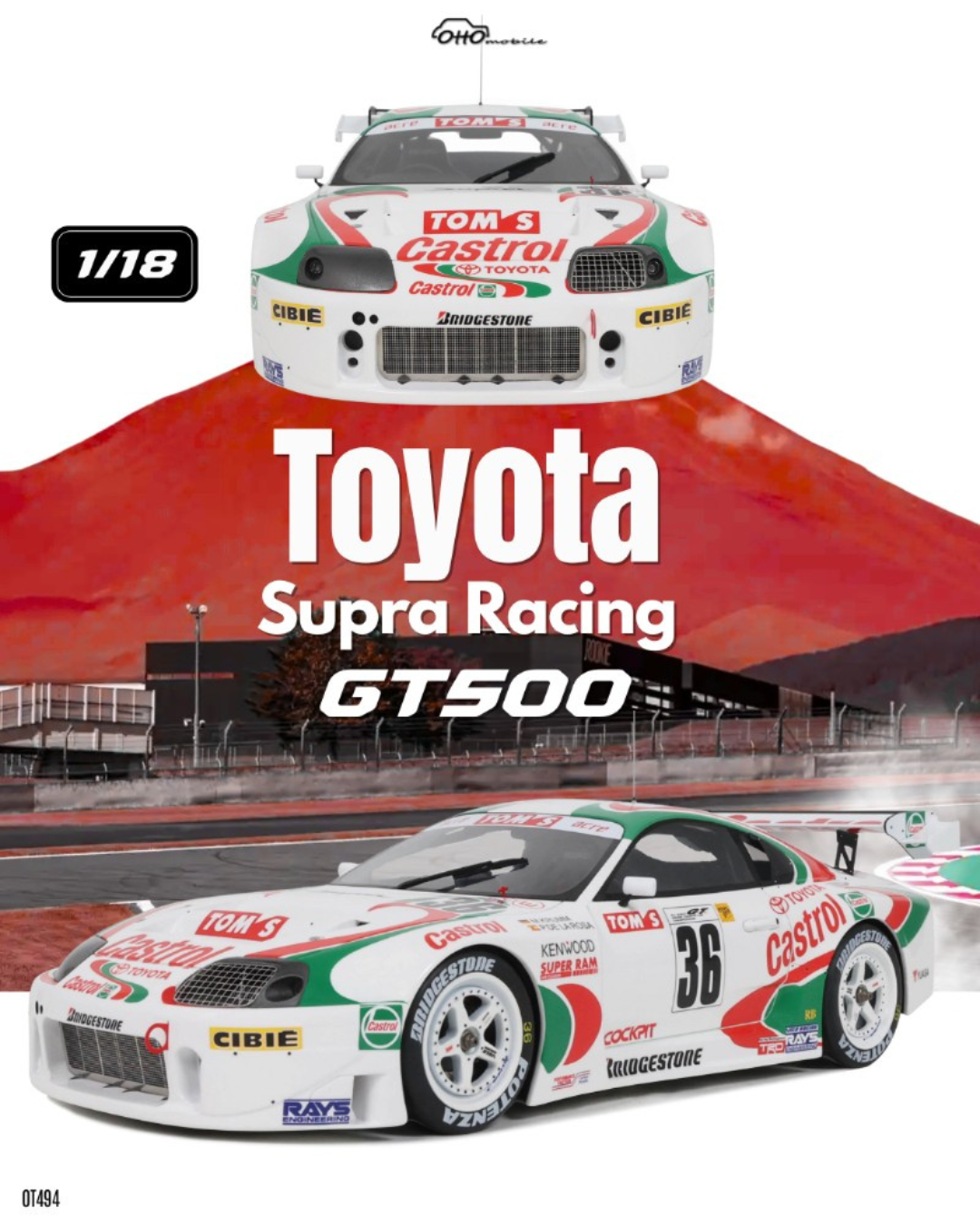 1:18 TOYOTA SUPRA RACING GT500 M. KRUMM / P. DE LA ROSA - JGTC 1997 OT494