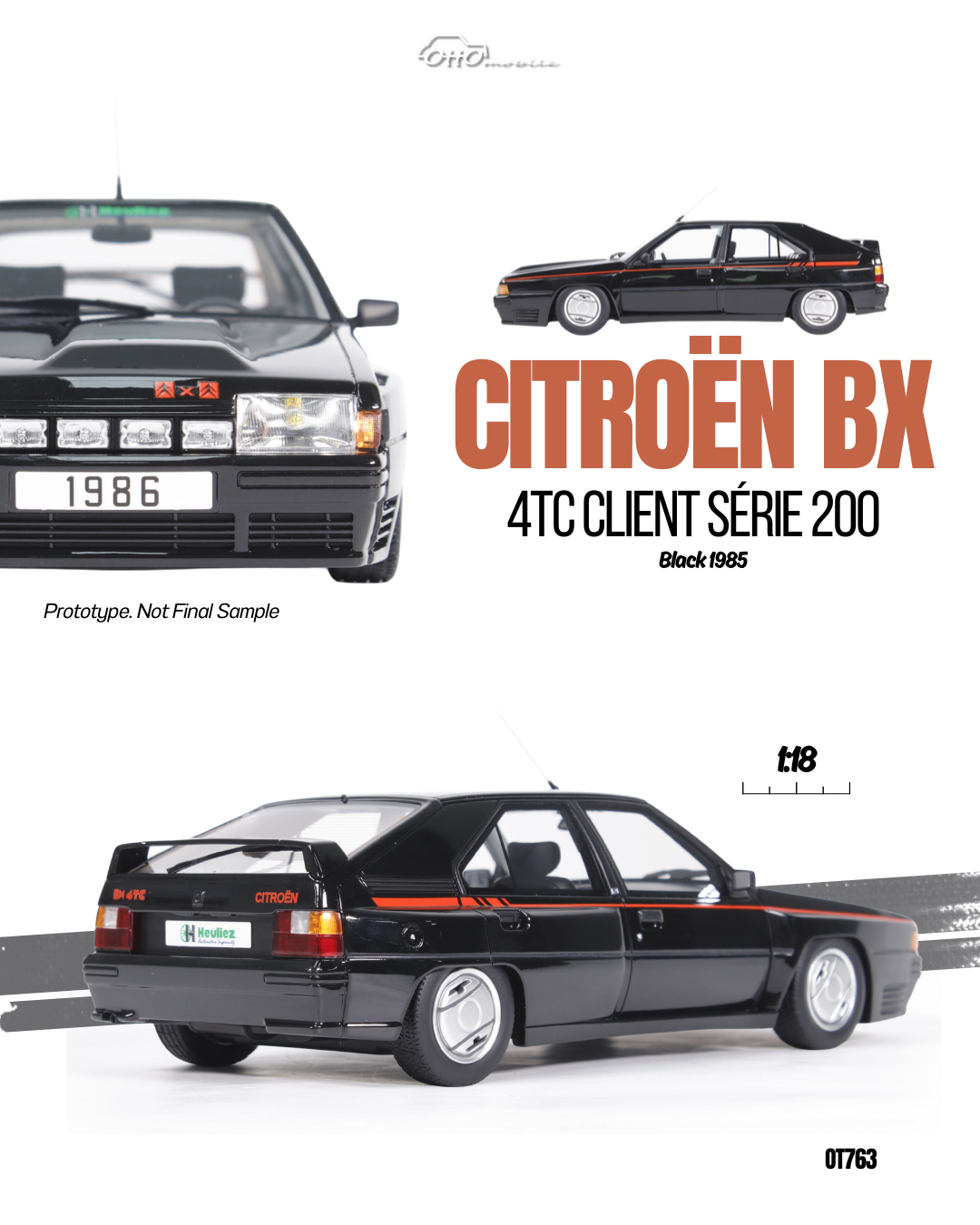 1:18 CITROEN BX 4TC SERIE 200 BLACK 1985 OT763