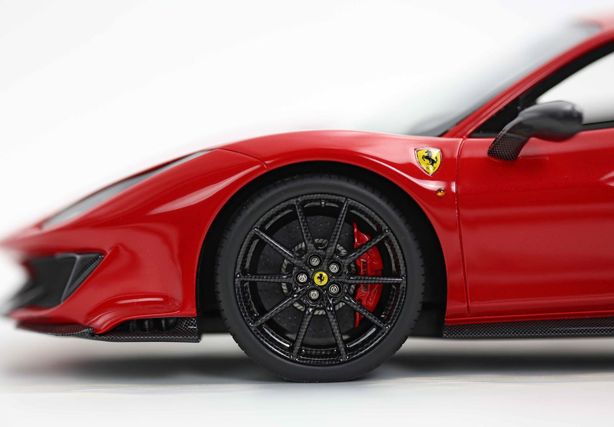 Ferrari 488 PISTA Metallic Rosso Corsa with Carbon wheels and wing - P18145A6