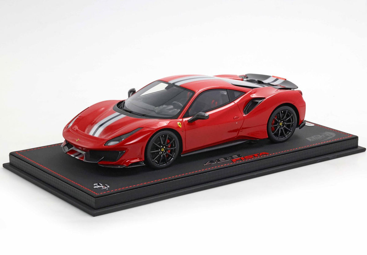 Ferrari 488 PISTA Metallic Rosso Corsa with Carbon wheels and wing - P18145A6