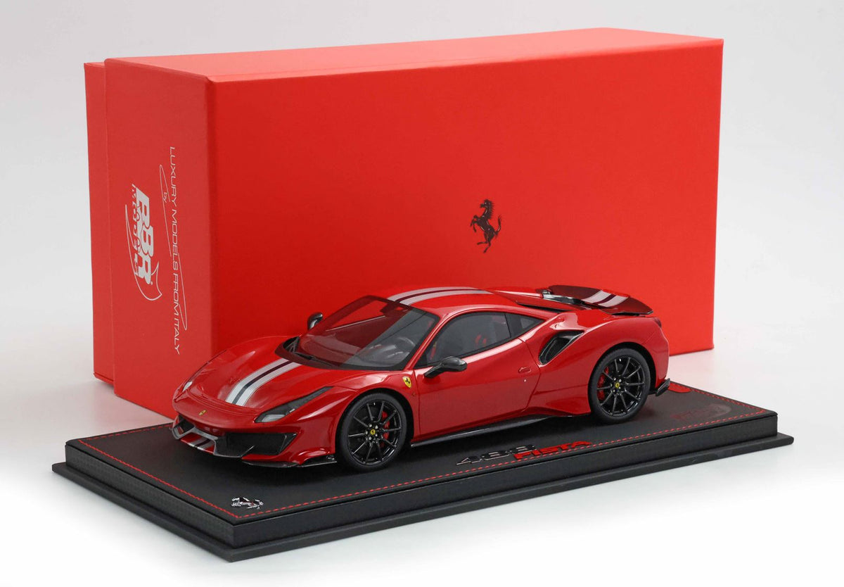 Ferrari 488 PISTA Metallic Rosso Corsa with Carbon wheels and wing - P18145A6