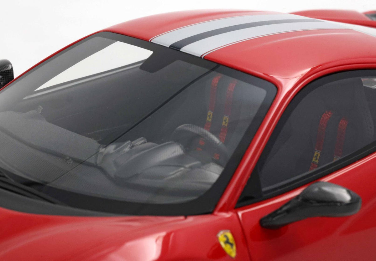 Ferrari 488 PISTA Metallic Rosso Corsa with Carbon wheels and wing - P18145A6