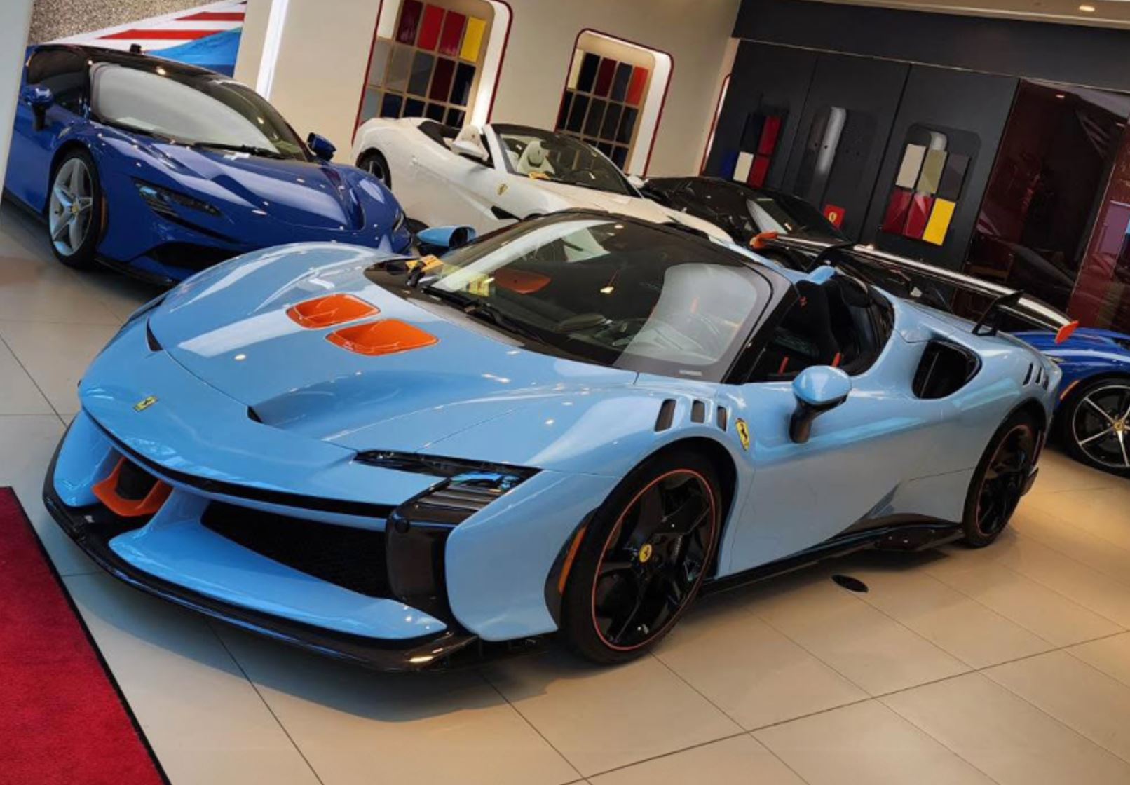 Ferrari SF90 XX Spider Azzurro La Plata - Orange - P18238N