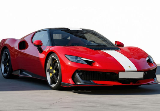1:18 BBR Ferrari 296 Speciale Rosso Corsa with bianco Avus stripes - P18269B3
