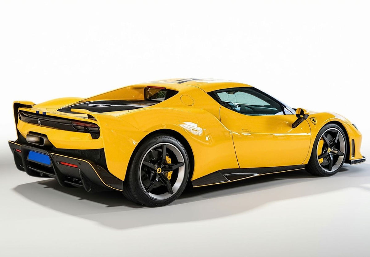 1:18 BBR Ferrari 296 Speciale Giallo Modena with Blu Nart stripes - P18269H