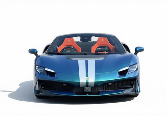 1:18 BBR Ferrari 296 Speciale A Blu Capri with silver stripes - P18270F
