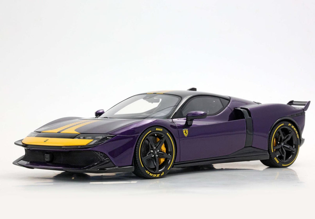 1:18 Ferrari 849 Testarossa Assetto Fiorano Viola Hong Kong e striscia gialla - P18276E