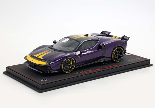 1:18 Ferrari 849 Testarossa Assetto Fiorano Viola Hong Kong e striscia gialla - P18276E