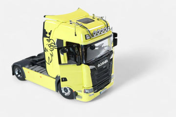 Scania V8 730S 4x2 Gelb mit Greif Logo & Lohr Autotransporter
