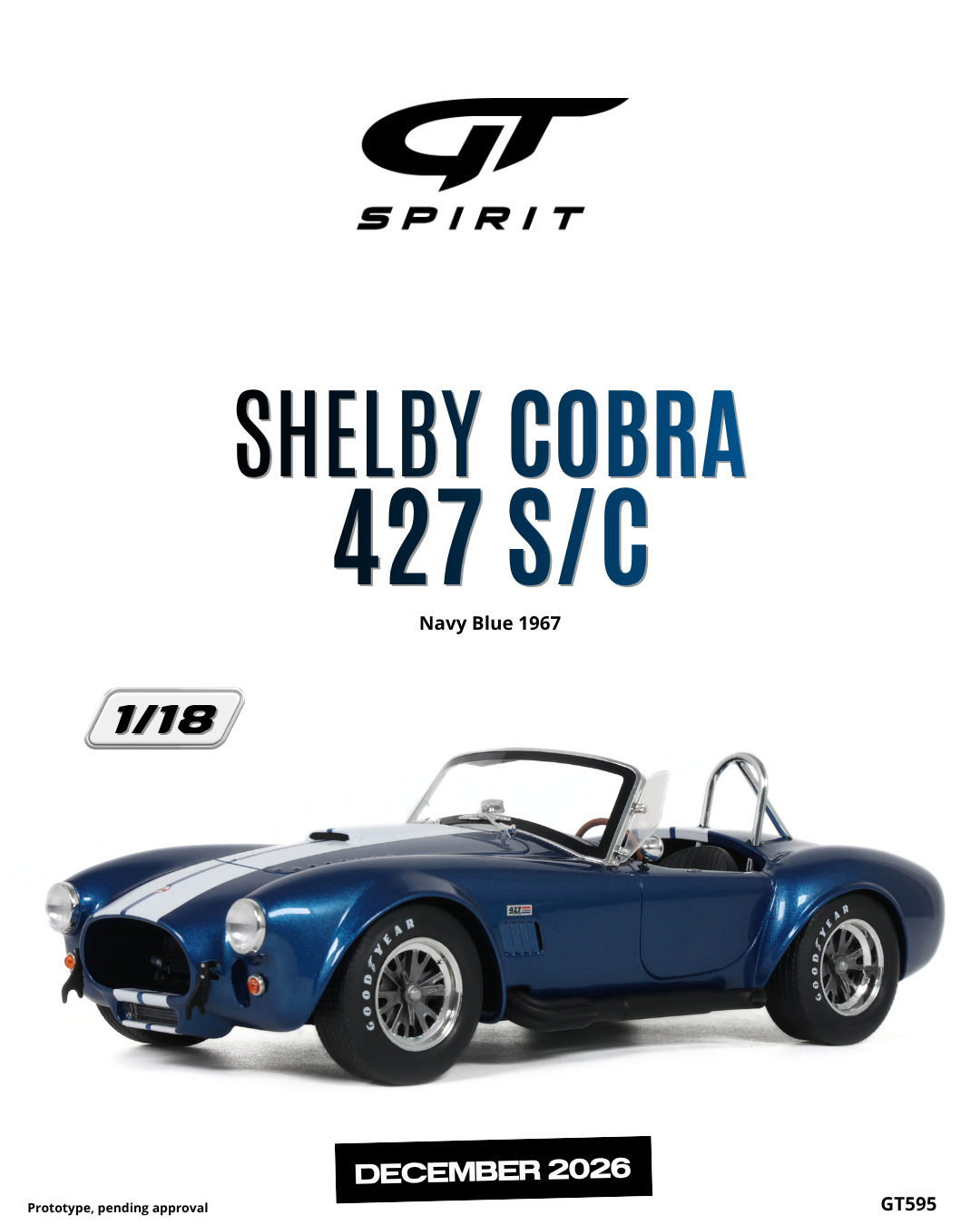 1:18 SHELBY COBRA 427 S/C NAVY BLUE 1967 - GT595