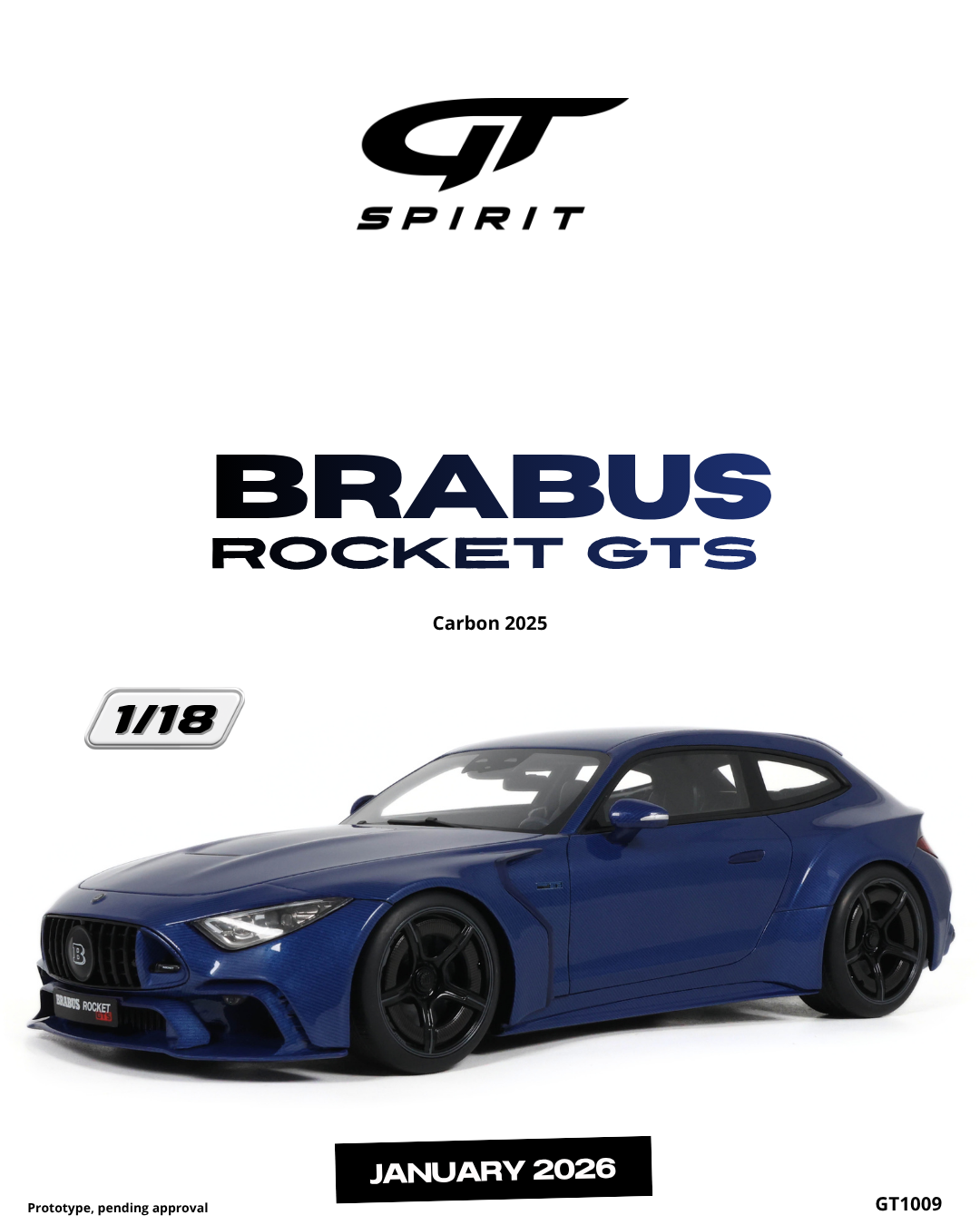 1:18 BRABUS ROCKET GTS CARBON BLUE 2025 - GT1009