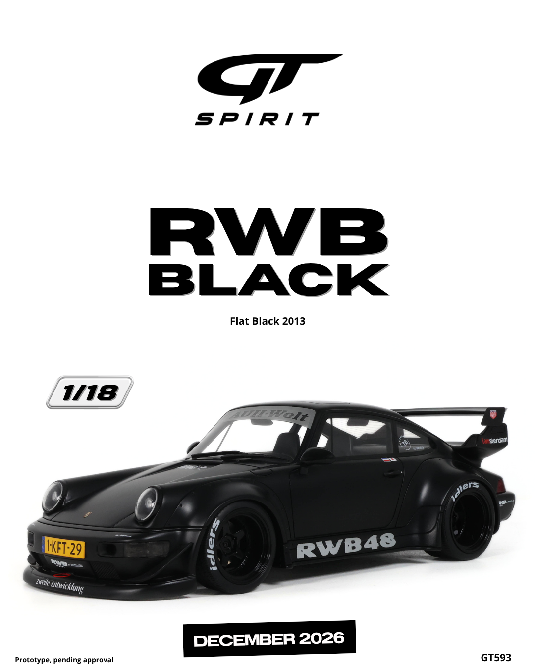 1:18 RWB BLACK FLAT BLACK 2013 - GT593