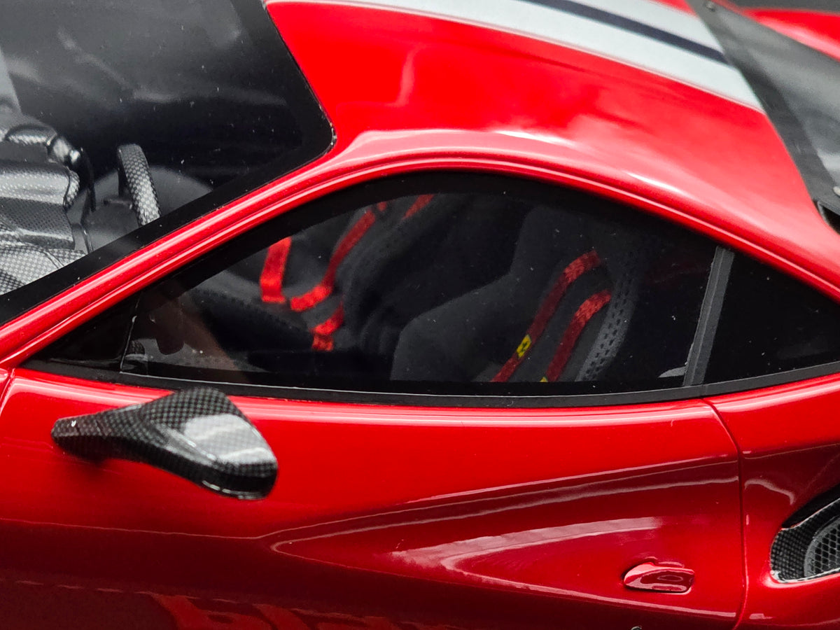 Ferrari 488 PISTA Metallic Rosso Corsa with Carbon wheels and wing - P18145A6