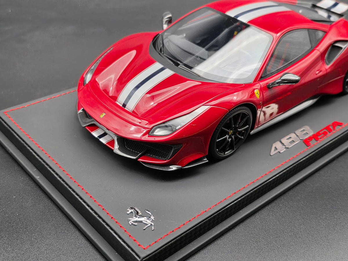 Ferrari 488 PISTA Metallic Rosso Corsa with Carbon wheels and wing - P18145A6