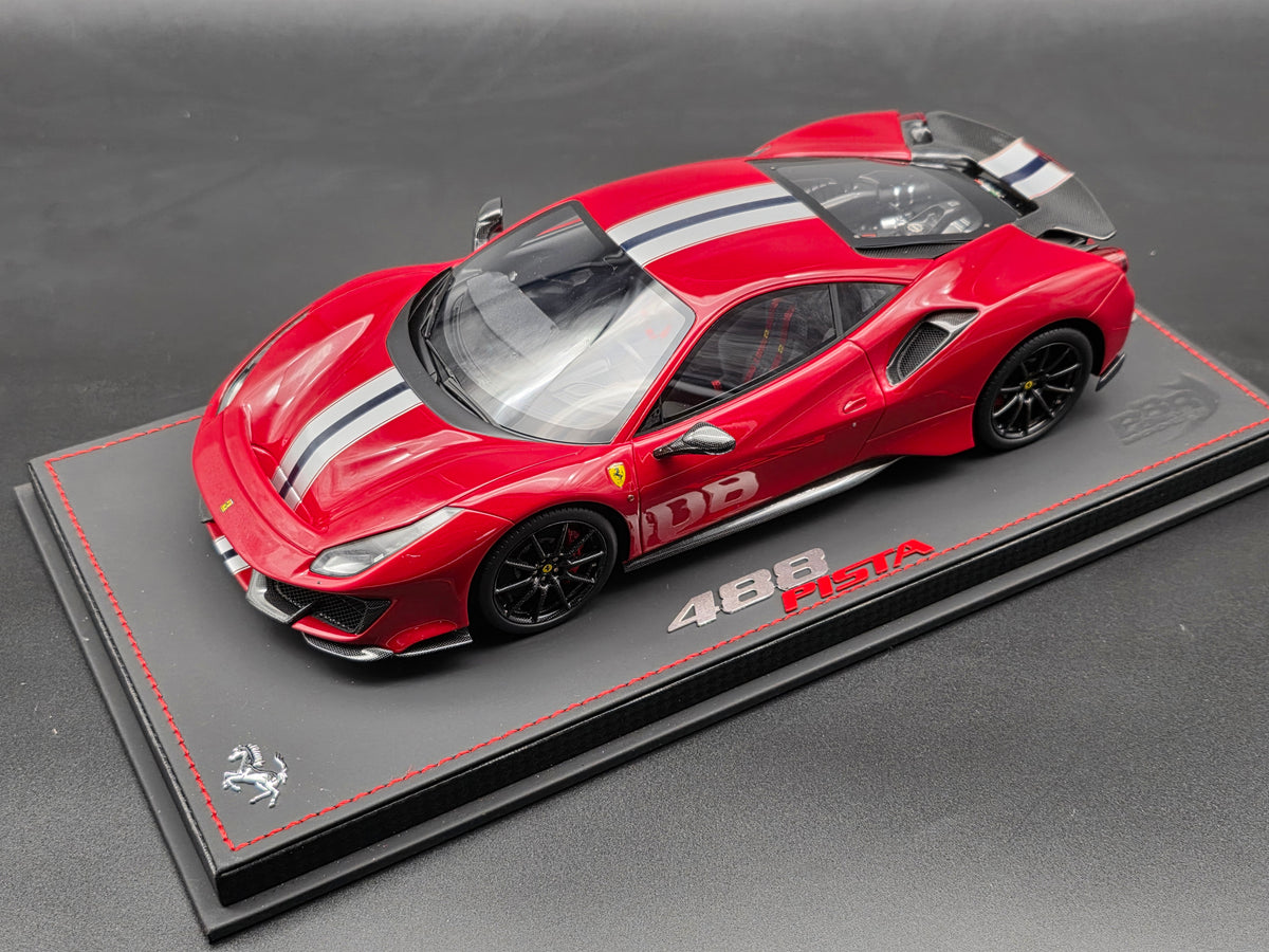 Ferrari 488 PISTA Metallic Rosso Corsa with Carbon wheels and wing - P18145A6