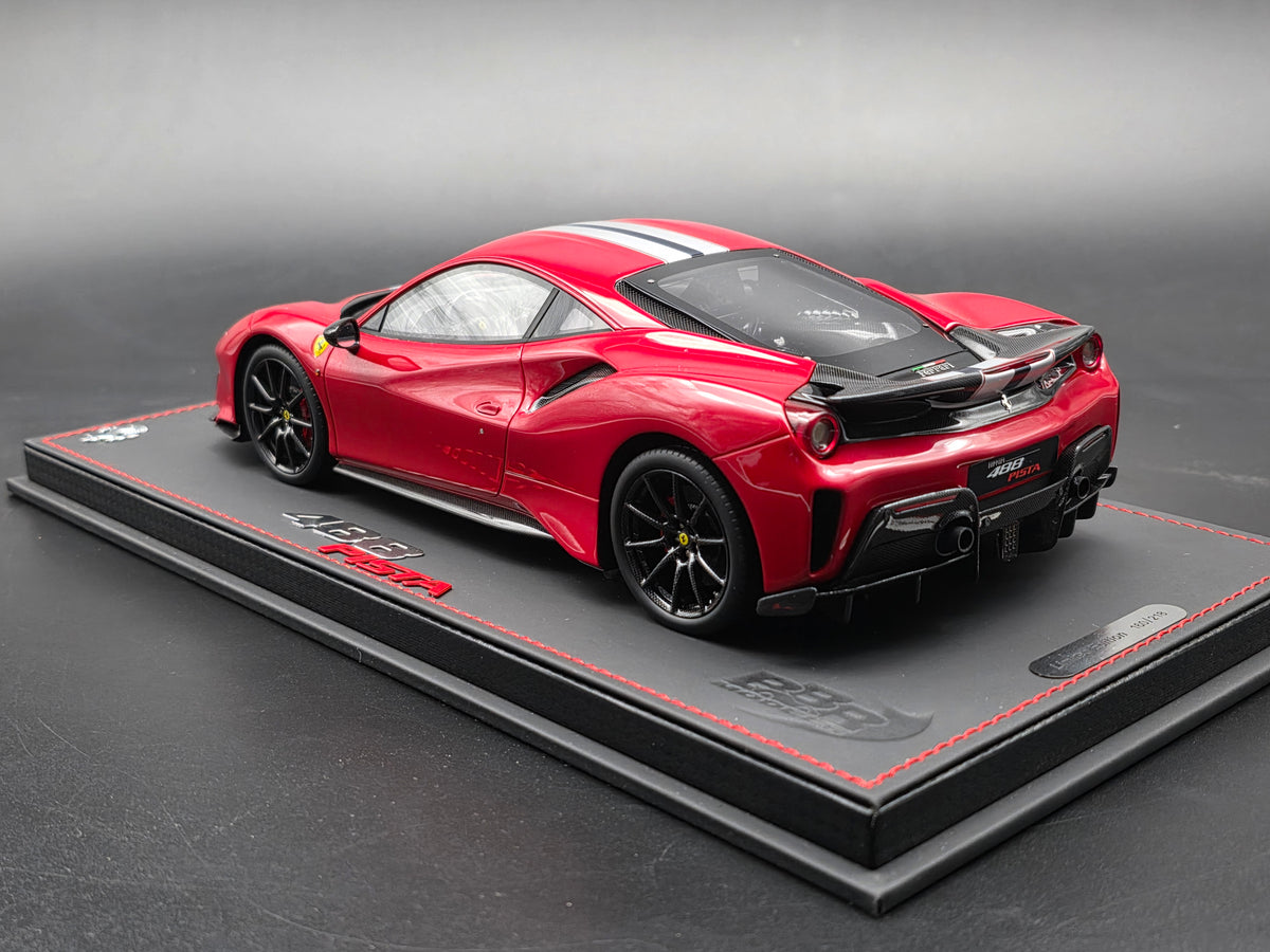 Ferrari 488 PISTA Metallic Rosso Corsa with Carbon wheels and wing - P18145A6