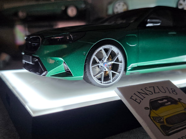 1 of 1  Minichamps BMW M5 Touring 2024 Green Metallic - HRE Wheels Silver - 110023902