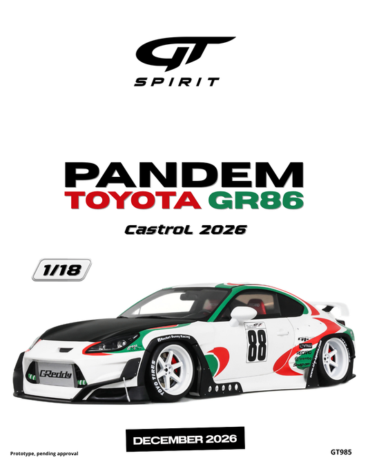 1:18 PANDEM Toyota GR86 CASTROL 2026 - GT985